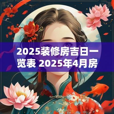 2025装修房吉日一览表 2025年4月房屋装修黄道吉日