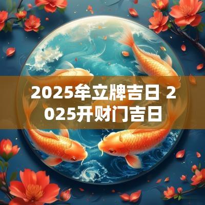 2025牟立牌吉日 2025开财门吉日