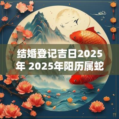 结婚登记吉日2025年 2025年阳历属蛇的结婚吉日