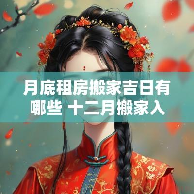 月底租房搬家吉日有哪些 十二月搬家入宅吉日查询
