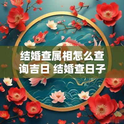 结婚查属相怎么查询吉日 结婚查日子按谁的生辰日子查 结婚查属相怎么查询吉日 结婚查日子按谁的生辰日子查