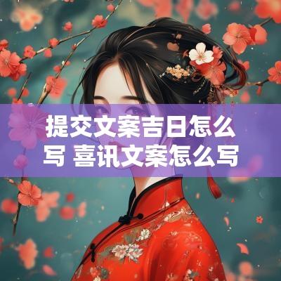 提交文案吉日怎么写 喜讯文案怎么写