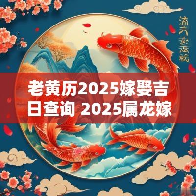 老黄历2025嫁娶吉日查询 2025属龙嫁娶吉日