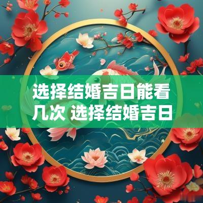 选择结婚吉日能看几次 选择结婚吉日要多长时间