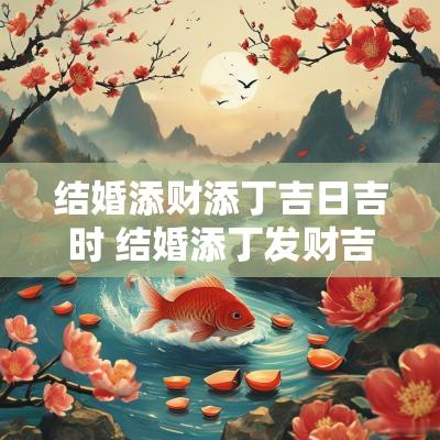 结婚添财添丁吉日吉时 结婚添丁发财吉日吉时