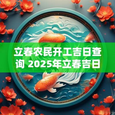 立春农民开工吉日查询 2025年立春吉日吉时