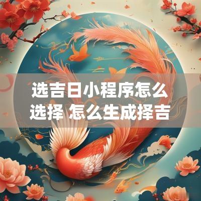 选吉日小程序怎么选择 怎么生成择吉日app
