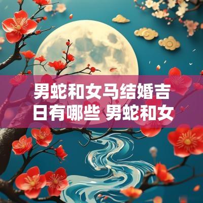 男蛇和女马结婚吉日有哪些 男蛇和女马结婚吉日查询