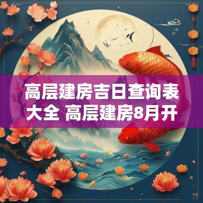 高层建房吉日查询表大全 高层建房8月开工吉日查询