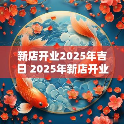 新店开业2025年吉日 2025年新店开业的吉日