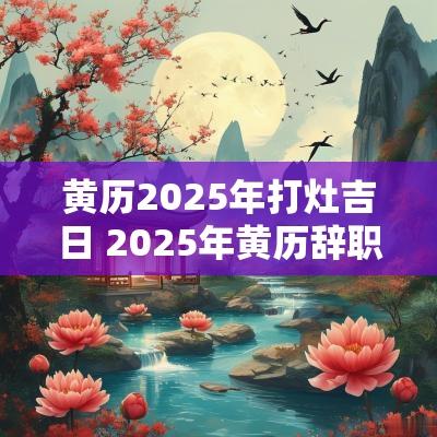 黄历2025年打灶吉日 2025年黄历辞职吉日