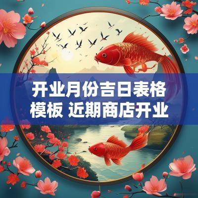 开业月份吉日表格模板 近期商店开业吉日表格
