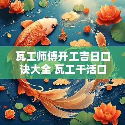 瓦工师傅开工吉日口诀大全 瓦工干活口诀