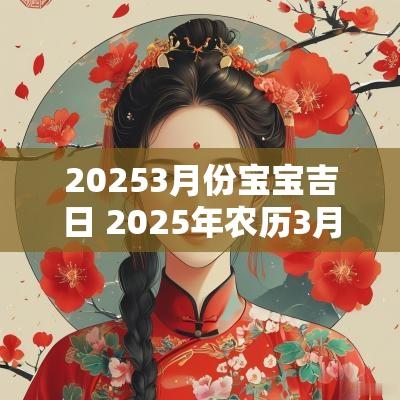 20253月份宝宝吉日 2025年农历3月出生宝宝黄道吉日