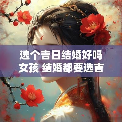 选个吉日结婚好吗女孩 结婚都要选吉日吗女人