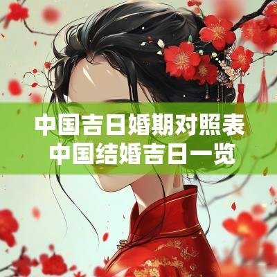 中国吉日婚期对照表 中国结婚吉日一览表
