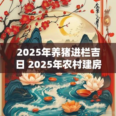 2025年养猪进栏吉日 2025年农村建房吉日