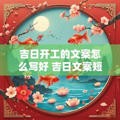 吉日开工的文案怎么写好 吉日文案短句干净