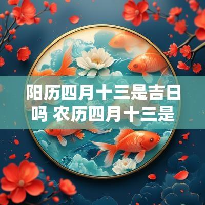 阳历四月十三是吉日吗 农历四月十三是吉日吗