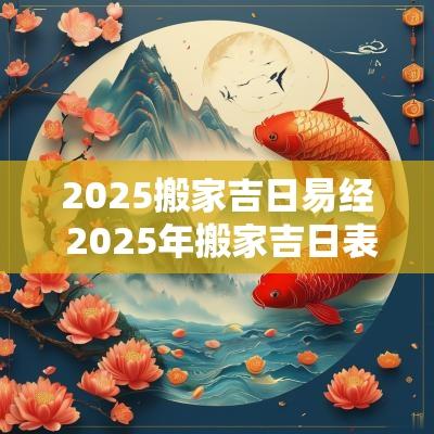 2025搬家吉日易经 2025年搬家吉日表