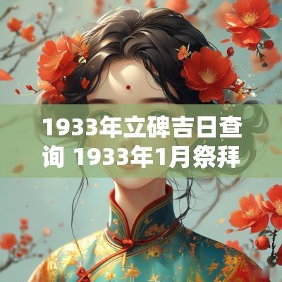 1933年立碑吉日查询 1933年1月祭拜的吉日