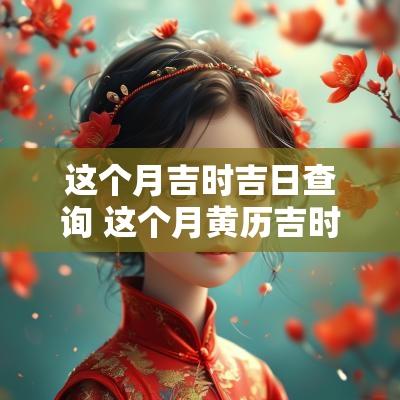 这个月吉时吉日查询 这个月黄历吉时宜忌查询