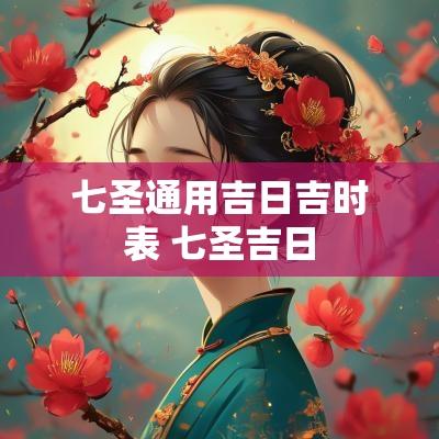 七圣通用吉日吉时表 七圣吉日 七圣通用吉日吉时表 七圣吉日