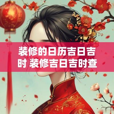 装修的日历吉日吉时 装修吉日吉时查询免费