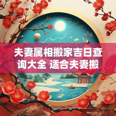 夫妻属相搬家吉日查询大全 适合夫妻搬家的吉日