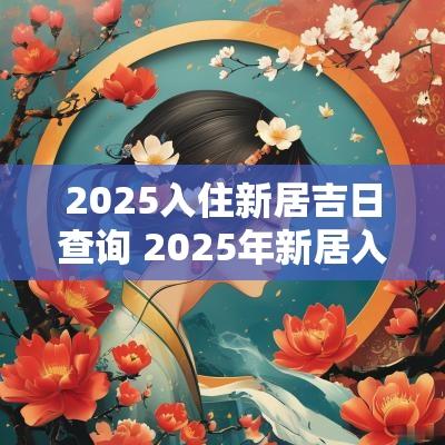 2025入住新居吉日查询 2025年新居入伙吉日