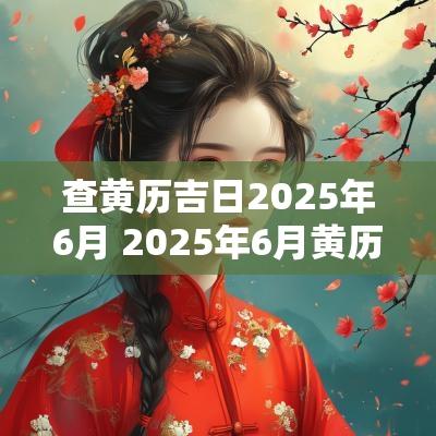 查黄历吉日2025年6月 2025年6月黄历吉日查询