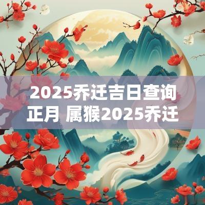 2025乔迁吉日查询正月 属猴2025乔迁新居吉日