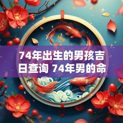 74年出生的男孩吉日查询 74年男的命好不好