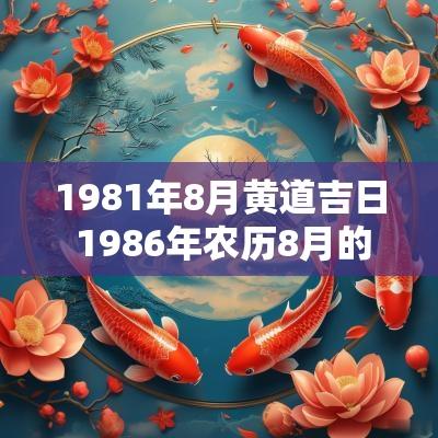 1981年8月黄道吉日 1986年农历8月的黄道吉日