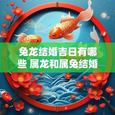 兔龙结婚吉日有哪些 属龙和属兔结婚吉日有哪些