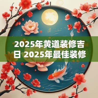2025年黄道装修吉日 2025年最佳装修黄道吉日