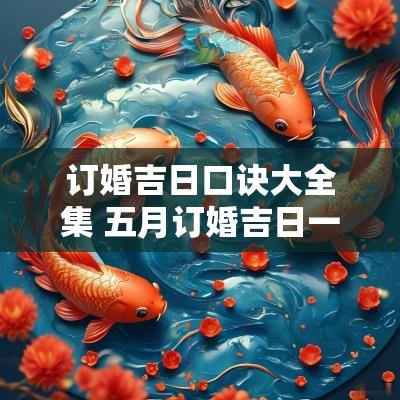 订婚吉日口诀大全集 五月订婚吉日一览表
