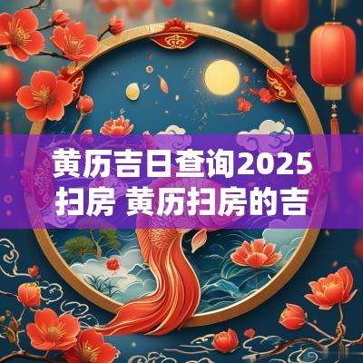 黄历吉日查询2025扫房 黄历扫房的吉日