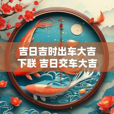 吉日吉时出车大吉下联 吉日交车大吉