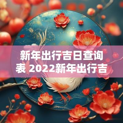 新年出行吉日查询表 2025新年出行吉日本文将为您提供新年期间出行的吉日查询指南，帮助您选择适合旅行的最佳日子，确保旅程顺利愉快。