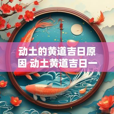 动土的黄道吉日原因 动土黄道吉日一览表