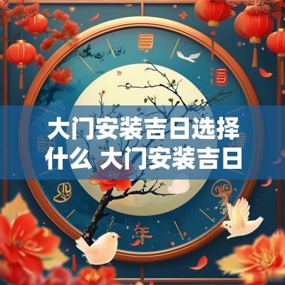 大门安装吉日选择什么 大门安装吉日查询