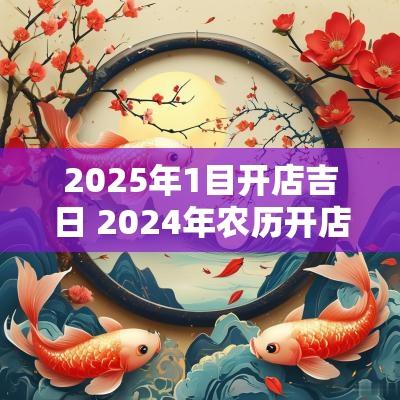 2025年1目开店吉日 2025年农历开店吉日和时间