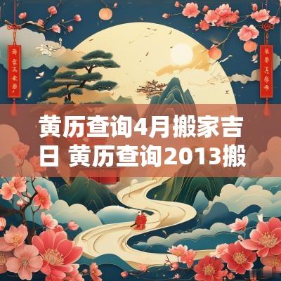 黄历查询4月搬家吉日 黄历查询2013搬家吉日