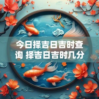 今日择吉日吉时查询 择吉日吉时几分几秒