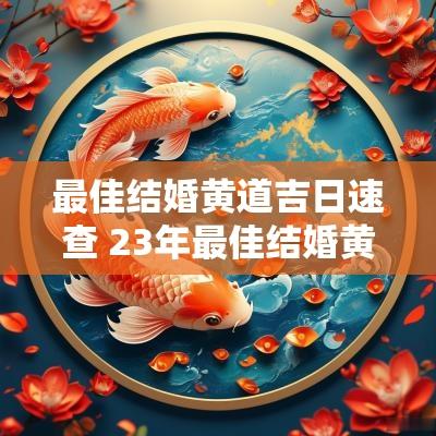 最佳结婚黄道吉日速查 23年最佳结婚黄道吉日