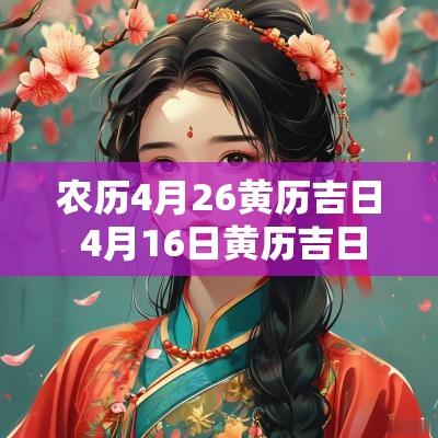 农历4月26黄历吉日 4月16日黄历吉日