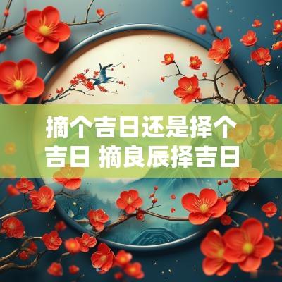 摘个吉日还是择个吉日 摘良辰择吉日