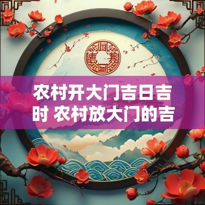 农村开大门吉日吉时 农村放大门的吉日吉时