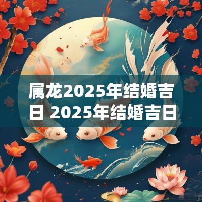 属龙2025年结婚吉日 2025年结婚吉日属龙的